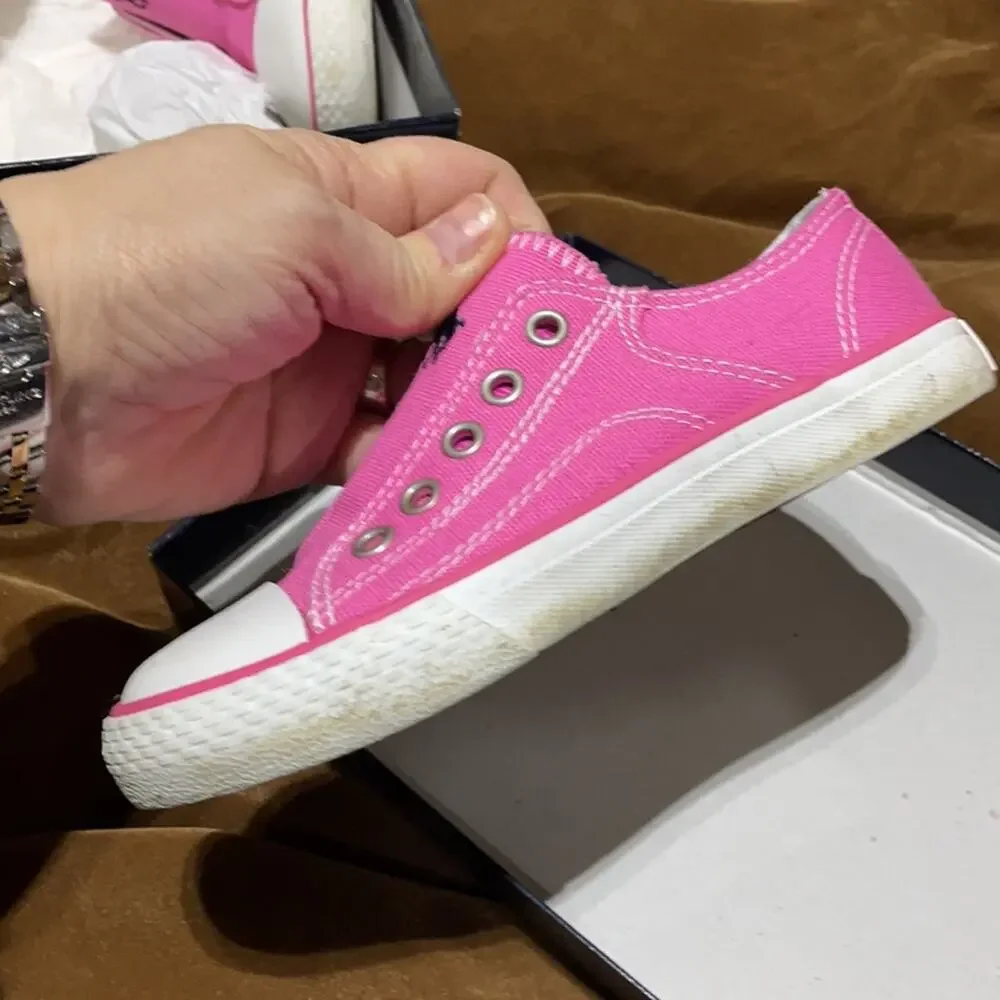 Ralph Lauren 10.5 hot pink slip on tennis shoe euc